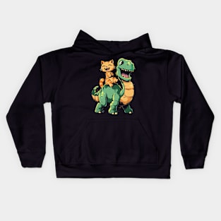 Cat Dinosaur Mix-Up Kids Hoodie